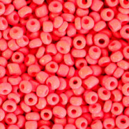 Glas rocailles kralen 8/0 (3mm) Neon coral red
